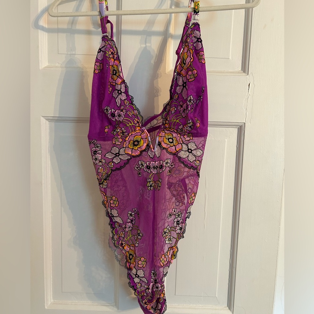 Savage x fenty Purple Floral Lace Chemise